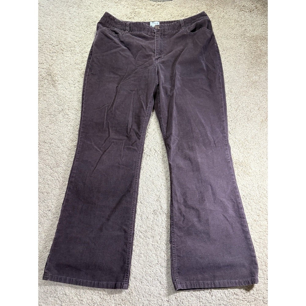 Chicos Corduroy Pants Women 2.5/14 Short Brown Mid-Rise Bootcut Pockets‎ 90's